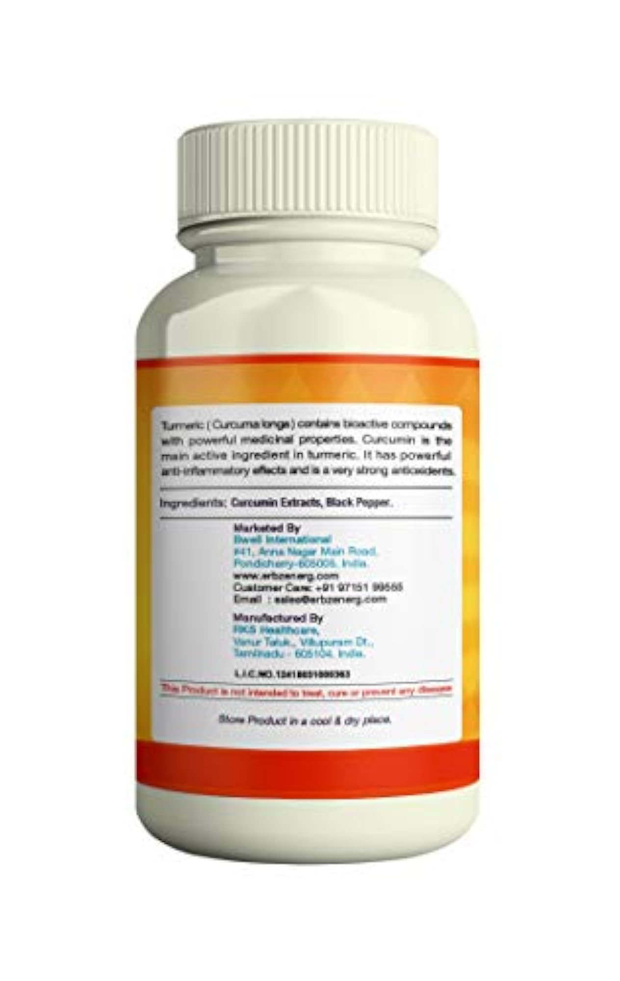 ERBZENERG Curcumin Extract, 60 Capsules Pack of 2
