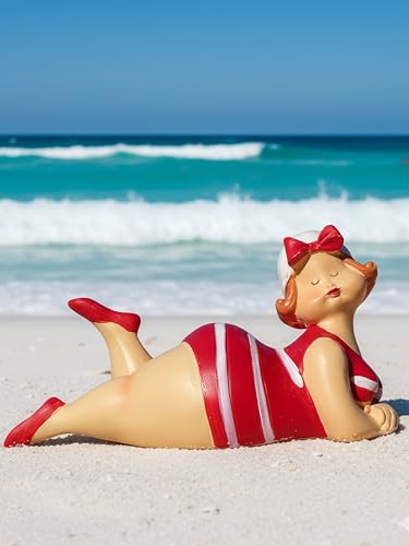 Pommerntraum ® | Dekorationsfigur Maritime Badenixe mollige Badefigur...