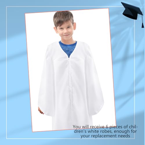 6 Disfraces Unisex Manto Mate para Coro de Niños Blanco miniatura 5