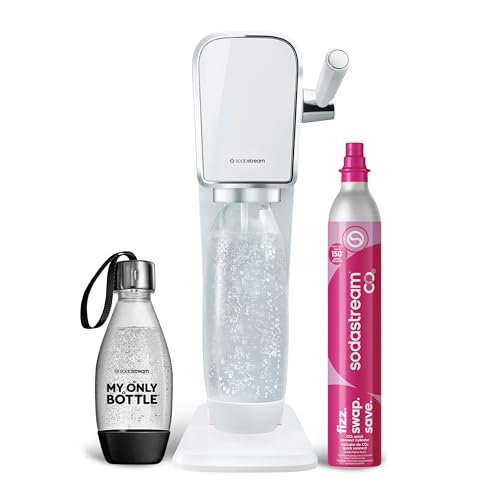 SodaStream - ART Sparkling Water Maker | STARTER KIT | CQC CO2 system | Includes 1x CO2 Cylinder, 1x32 & 1x16 Fl Oz Dishwasher Safe Bottles | Combine with Pepsi Flavors | White
