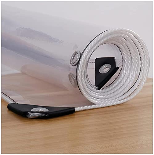 qmj Bâche Transparente Imperméable avec Oeillets Bâche de Protection Étanche et Pliable Bâche indéchirable bache de Protection pour Balcons, Jardins, Abris de Semis, Voitures,Transparent-130 * 190cm