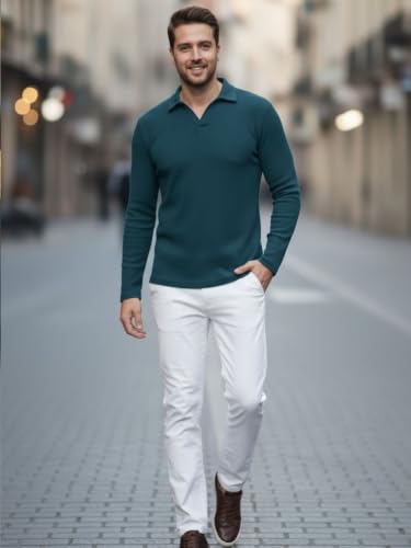 Image of Rigo Printed Casual T-Shirts for Men | Waffle Knit Solid T-Shirt for Men | Full Sleeves T-Shirts for Men
