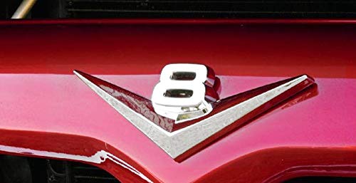 Image of iJDMTOY Vintage Style 3D Chrome Alloy Metal V8 Emblem Compatible with Grille Hood Trunk Fender Side Door, etc