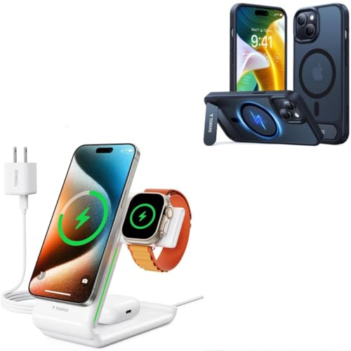 TORRAS 3 in 1 Charging Station Plus iPhone 15 Magnetic case