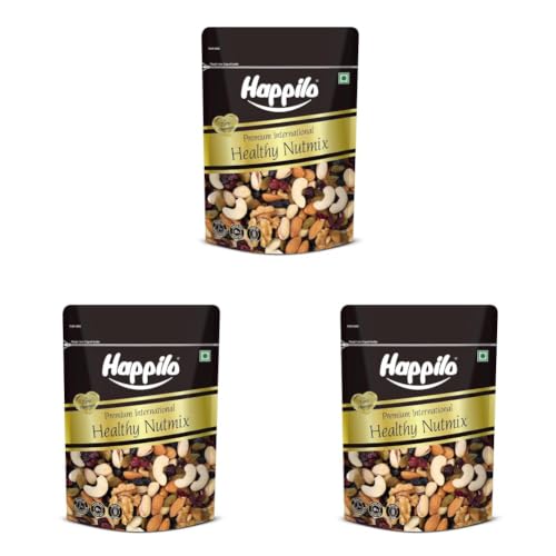 Image of Happilo Premium International Healthy Nutmix 350g | Almonds | Black Raisins| Cashewnuts | Cranberries | Green Raisins | Pistachio Kernels | Walnut Kernels healthy snacking | Dry Fruit | Trail Mix | Mix Nuts | Mix Dry Fruit