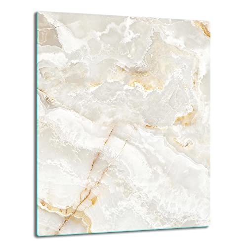 TMK ArtDeko Plaque de protection pour plaque de cuisson 1 pièce 40x52 cm - Pare-éclaboussures & couvre-plaque – Protection de cuisinière en verre de sécurité – Robuste, hygiénique & antidérapant