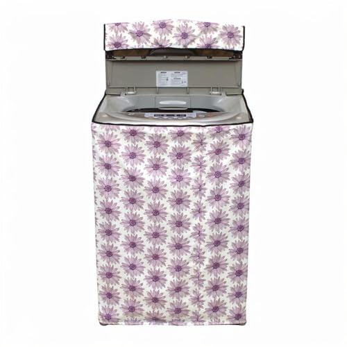 Image of Fully Automatic Top Load Washing Machine Cover for Samsung /IFB /LG /Godrej /Whirlpool /Bosch / 7 kg, 7.5 Kg (58 X 58 X 89 Cms),Waterproof & Dustproof Polyester, Flower Floral - FABKUM190
