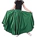 SANCAN Long Full Circle Satin Tea Ankle Length Flowy Swing Dance Costume Cosplay Skirt for School Children Girls 8-12 Years (Christmas Green)