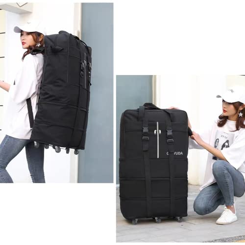 Gloyuda Expandable Foldable Luggage, 36'' Suitcase With Spinner Wheels, Rolling Duffel Travel Bag Large Capacity Collapsible Luggage, With 1 Combination Lock And 2 Fixing Straps, 1 Shoulder Strap #TOP6