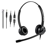 MAIRDI Phone Headset with Microphone Noise Canceling, Telephone Headset for Call Center, Office Head