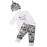 MiyaSudy Toddlers Baby Boys Long Sleeve Romper+ Camouflage Pants+Hat Infant Newborn Clothing Set