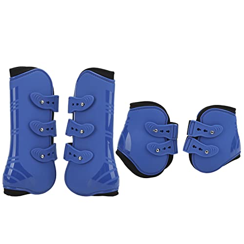 Polainas para caballos de neopreno azul kit de 4 piezas delanteras y traseras talla L