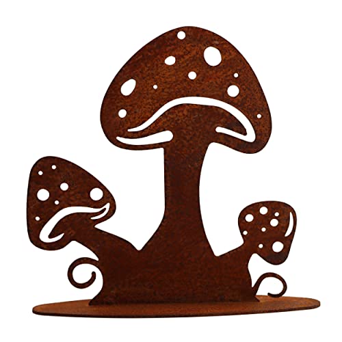 Rostikal Herbstdeko Pilze 15 cm Gartendeko Rost Balkon Deko Pilz...