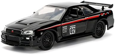 NEW 1/32 W/B JADA METALS - JDM TUNERS COLLECTION - Black 2002 Nissan Skyline GT-R (R34) Diecast Model Car By Jada Toys