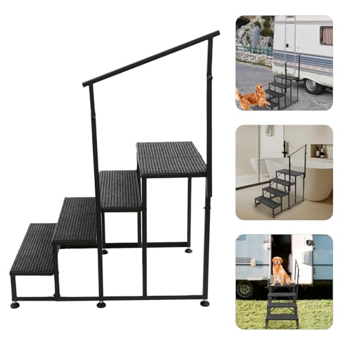 Escalera de 4 peldaños con pasamanos para piscina miniatura 6