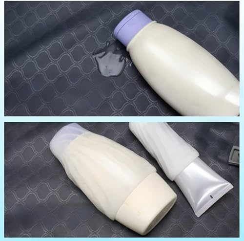 travel silicone bottle covers for travel leak proof elastic reusable fit most travel bottle covers toiletry containers suitcases carry ons ldeal accessories siliconeCover sfor Trave ltoiletri4