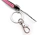 ALL in ONE Rhinestone Lanyard Bling Crystal Necklace + Badge Reel + Horizontal Card Holder for Business Id/Key (Pink)