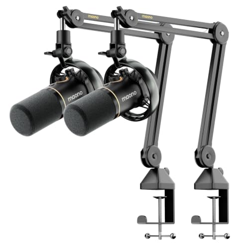 Image of MAONO PD200W Hybrid Wireless Podcast Equipment Bundle for 2, Dynamic XLR USB Microphone Kit with 2 Boom Arm, Software, Noise Cancellation, for Co-hosted Podcast, Vocal Recording, Content Creation