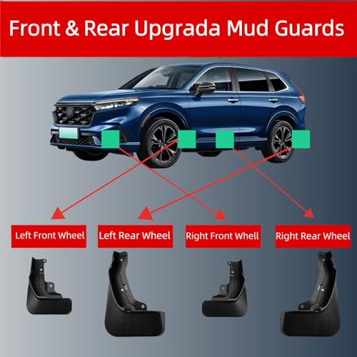 Image of No Drill Mud Flaps Splash Guards Compatible with 2023-2026 Honda CR-V CRV (Gas Only, NOT for Hybrid /PHEV),OEM Style Textured Black Custom Fit All Weather Exterior Accessories(4PCS)