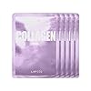 LAPCOS Collagen Sheet Mask, Firming Daily Face Mask with Collagen Peptides for Anti-Aging, Helps to Minimize Wrinkles, Restores Skin Elasticity & Firmness, Korean Beauty Favorite, 5-Pack