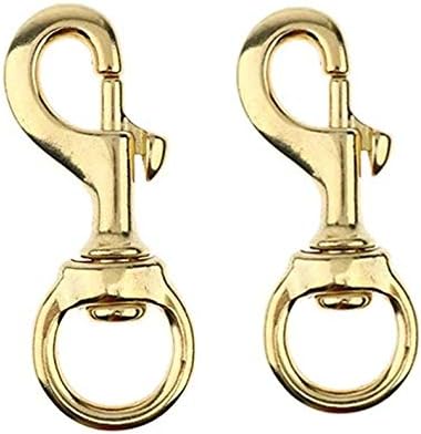 2 Pieces Solid Brass Spring Hooks for Bags Hooks Single Ended Brass Hooks -L