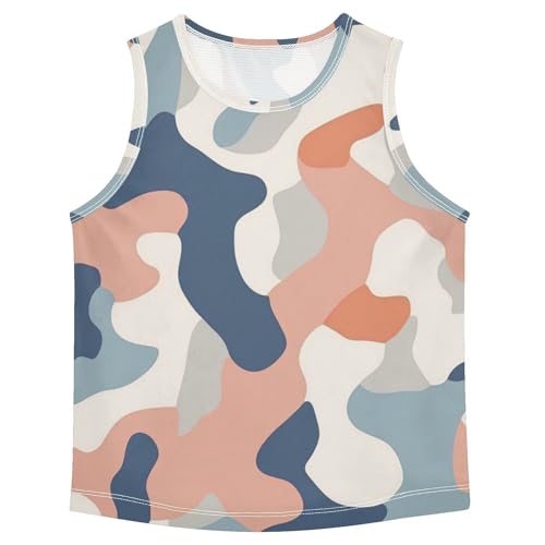 Boys Tank Top Shirts Camouflage Colorful Camo Sleeveless T-Shirts Crew Neck for Kids Clothing Children