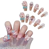 AAGWW 付属ツールセット 10 枚入り ネイルシール キャラクター ネイルチップ 貼って剥がせる 3D 立体 长い 可愛い 女の子 人気 子供 キッズ 大人 美甲 用品 工房（058）