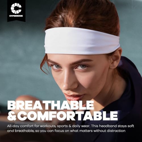 CYPERROCK Sweat Band, 5 Pack Headband Moisture Wicking for Running Sports - 2