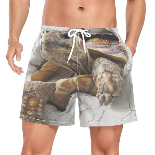 Bañador de tortuga africana 3D para hombre en poliéster transpirable