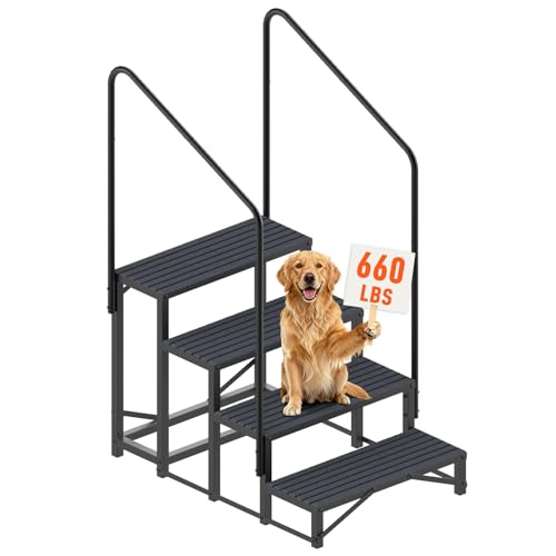 Image of 4-Step RV Steps with Dual Handrails, Heavy Duty Steel, 660 LBS Max Load