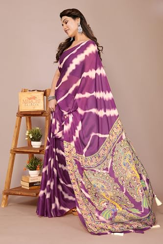 Image of MIRCHI FASHION Saree for Woman Chiffon Shibori Printed | Lightweight Regular Use and Professional Office Sari with Blouse Piece