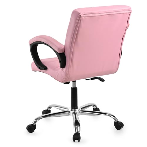 Image of GOYALSON Comfortable Revolving Office Chair Adjustable Swivel Chair with Padded Seat & Backrest for Home Office (1, Pink, Standard)
