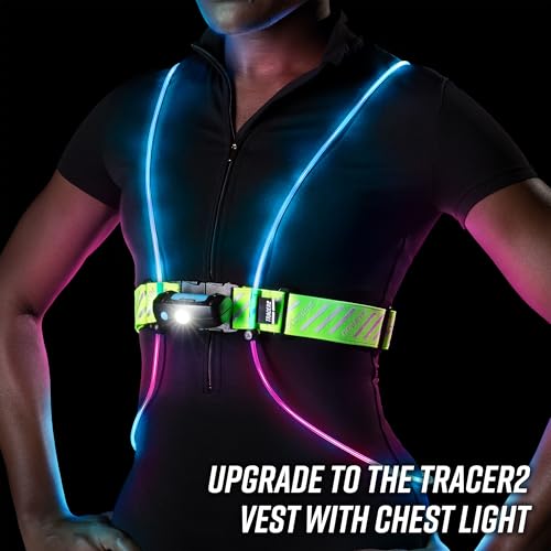image for noxgear Tracer2 Multicolor Light Up and Reflective Running Vest | Adju