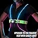 noxgear Tracer2 Multicolor Light Up and Reflective Running Vest | Adjustable Fit, Rechargeable, Waterproof | Running Lights for Runners, Cyclist and Walkers | High Visibility Vest (Size: Med-Large)