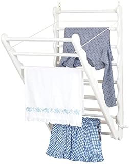 Julu Laundry Ladder Indoor Airer | Wall Mounted Clothes Airer | Wooden Clothes Airer | (Bunty 60 cm Wide -(H 113cm X D 12.5cm))