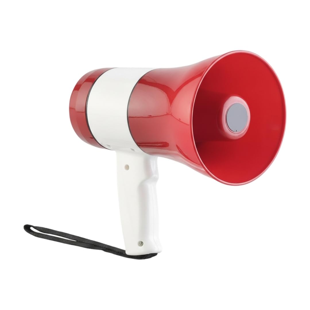 MIC 17 Handheld Megaphone, 450W Portable Loud Speaker with USB, Memory Card Input, Recorder, Siren, Music Function, 4400mAh Rechargeable Battery, Red and White-image-21
