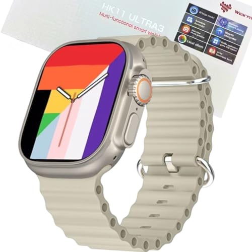 HK11 Ultra 3 (2025年7月販売 HK10 Ultra 3 Max後継機種) 通話機能 LINE通知 日本語対応 多種運動 IP67防水 常時表示 音声アシスタント スケジュールリマインダー(シルバー)