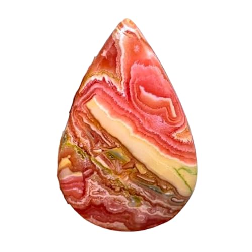 Rhodochrosite naturelle cabochon poire, la douceur du rose pour vos parures