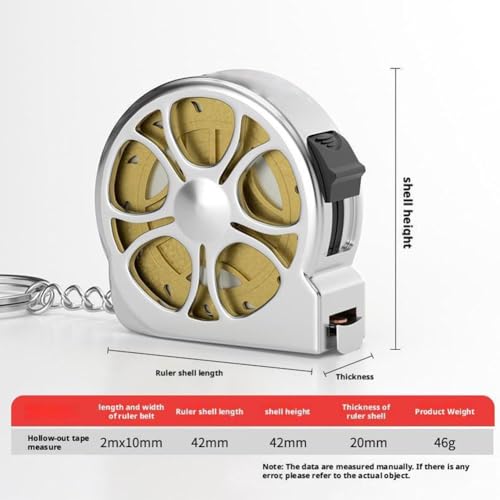 Cinta Métrica Mini Retráctil 2m ABS Ligera Portátil miniatura 4