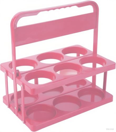 Bodaon Drink Holder Cup Carriers,Delivery Holder for Drinks, (Pink,6-Cup)