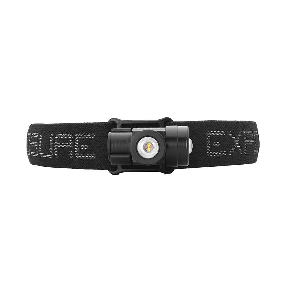 Exposure RAW PRO 2 Marine Headlamp features high-powered white & red light, waterproof design, magnetic charging, 40-hour battery, adjustable headband, and 2-year warranty.