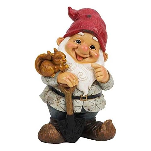 Country Living Garden Standing Gnome with Squirrel Cover