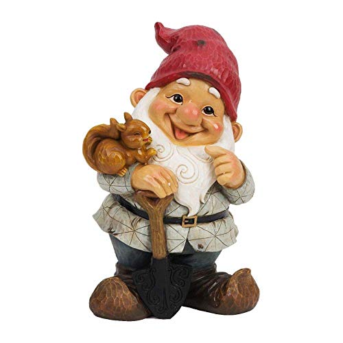 Country Living Garden Standing Gnome with Squirrel