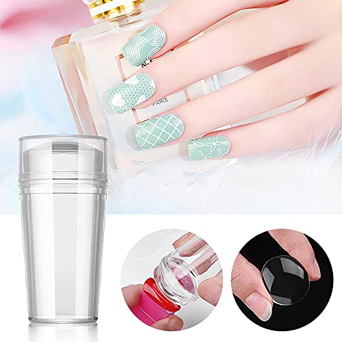 Gexo Nail Art Stamper Clear Silicone Kit With Scraper Decorations Supplies 1Pcs Transparent Jelly Soft Print For Fast French Nails Tip Manicure Tools, Transparents #TOP1