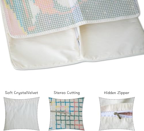 Image of YOOTOM Flower Latch Hook Pillow Kits for Adult, DIY Latch Hook Kits,Pre-Printed Latch Hook Rug Kits Cross-Stitch Embroidery Cushion for Home Sofa Decoration 17x17in
