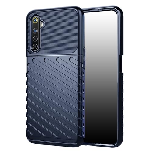 Image of Shockproof Back Cover Case for Realme 6 4G / 6i 4G | 360 Degree Protection | Protective Design | Anti-Scratch Tough Slim TPU Case for Realme 6 4G / 6i 4G (Blue)