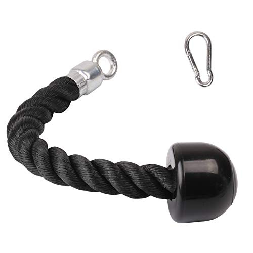 Heavy Duty Tricep Rope Compatible with Pulldown Bowflex Cable Machine, Easy to Grip & Non Slip Cable Attachment Ideal for Home Gym Pull Down System