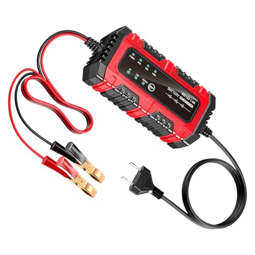 Qfdiwr Cargador Y Mantenedor De Batería para Moto - Cargador Lento de Batería 1.5A 6V/12V para Barcos | Inteligente de Carga Automática Mantenedor para Moto Camión Autocaravana Coche Embarcación |