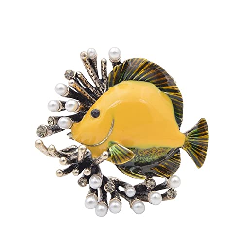 Broche poisson perlé raffinée aux finitions soignées pour robe