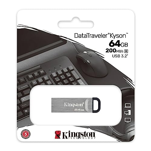 DataTraveler Kyson Drive Flash USB3.2 64 GB, con Elegante Guscio in Metallo senza Cappuccio Protettivo - Chiavetta USB - Immagine 5